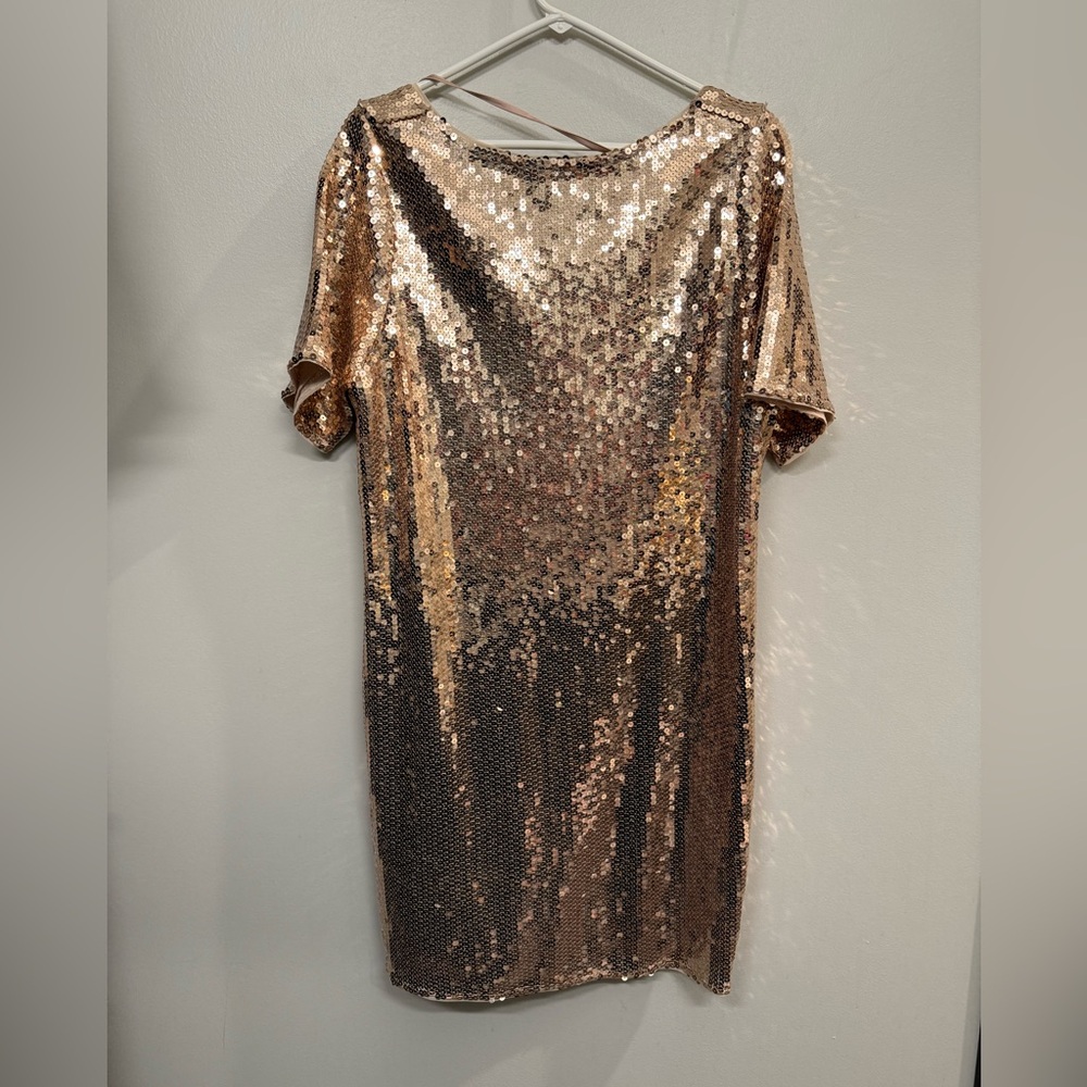 Abercrombie Sequin Gold Shift Dress